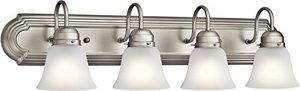 lot 47831 image: Kichler 5338NIS Vanity, 4-Light 400 Total Watts, Brushed Nickel