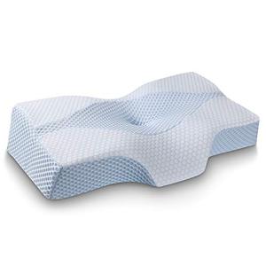 lot 47868 image: Mkicesky Side Sleeper Contour Memory Foam Pillow, Orthopedic Sleeping Pillow, Ergonomic Cervical Pillow for Neck Pain with Washable Hypoallergenic Pillowcase for Back, Stomach Sleepers (Queen Size)