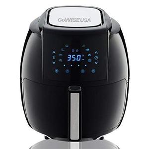 lot 47870 image: GoWISE USA 1700-Watt 5.8-QT 8-in-1 Digital Air Fryer with Recipe Book, Black