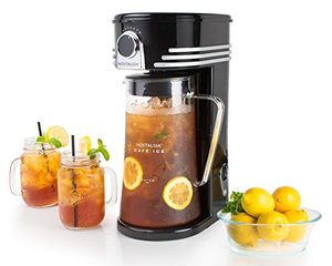 lot 47888 image: Nostalgia Iced Coffee Maker and Tea Brewing System, Glass Pitcher, 3 quart, Black