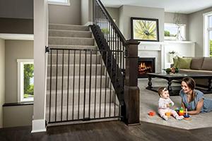 lot 47924 image: Regalo 2-in-1 Extra Tall Easy Swing Stairway and Hallway Walk Through Baby Gate, Black