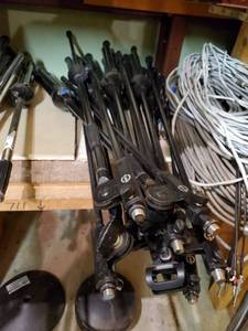 lot 35879 image: (8) K & M Black Tripod Booms