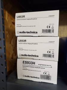 lot 35974 image: (3) Audio Technica Hanging mics