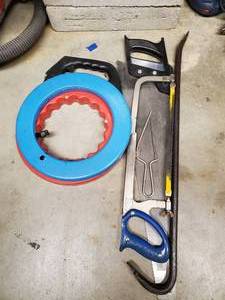 lot 32520 image: Fish Tape, Hand Saws, Crowbar