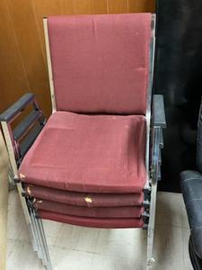 lot 36002 image: (4) Red ClothChrome Office Chairs