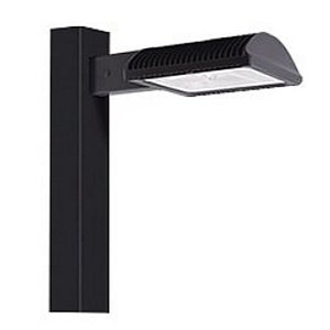 lot 29204 image: RAB Lighting 125W LED High Wattage Cool Type IV 480V Bronze Area Light with 8in Pole