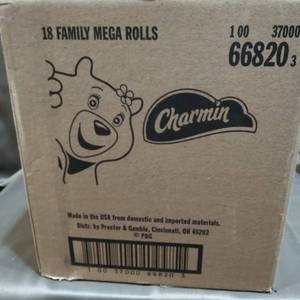 lot 29214 image: Charmin bathroom tissue - 18 family Mega rolls