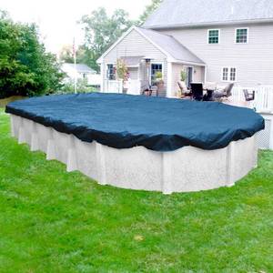 lot 29215 image: Robelle 10-Year Super Oval Winter Pool Cover, 12 x 18 ft. Pool