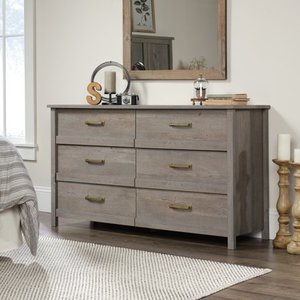 lot 28108 image: Sauder Cannery Bridge 6-Drawer Dresser, Mystic Oak Finish