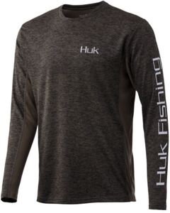 lot 29272 image: Huk Mens Coldfont Icon X Fallen Rock Heather Xxx-large Long Sleeve Shirt