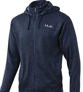 lot 29280 image: Huk Mens Fin Tech Full Zip Sargasso Sea Heather Xx-large Hoodie Sweatshirt