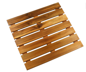 lot 29289 image: Villa Acacia wooden bath mat Dash 24in by 24in