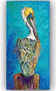 lot 29290 image: colorful Pelican canvas Decor office 20 in about 40 in- Set of 2