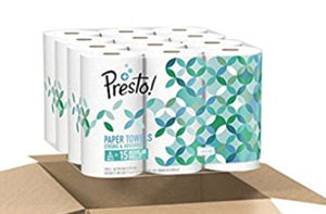 lot 29319 image: Amazon Brand - Presto Flex-a-Size Paper Towels, Huge Roll, 12 Count  30 Reg