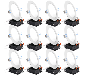 lot 29332 image: SUNCO LIGHTING 6 ULTRA-SLIM DOWNLIGHT LEF BAFFLE 850 LUMENS 14W 4000K COOL WHITRE. 12 PACK