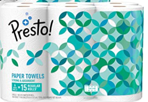 lot 29333 image: Amazon Brand - Presto Flex-a-Size Paper Towels, Huge Roll, 12 Count  30 Reg...
