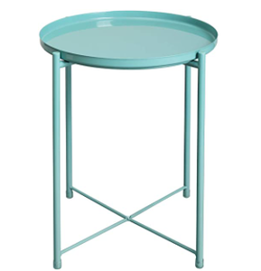 lot 29334 image: GLADOM ROUND METAL TABLE. TEAL GREEN ( HMTT-12BL)