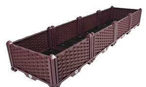 lot 29338 image: BAOYOUNI RECTANGULAR RAISED GARDRN BED. PLASTIC PLANTET GROVE BOX. BROWN (X002ITFZ4N)