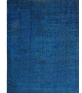 lot 28106 image: Pasargad NY Handmade Genuine Overdyed Oushak Blue Wool Area Rug- Retail$2199.99