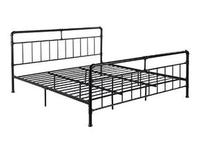 lot 28109 image: Flat Black King Metal Bed Frame