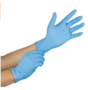 lot 29213 image: Karat- synthetic vinyl powder-free gloves blue large