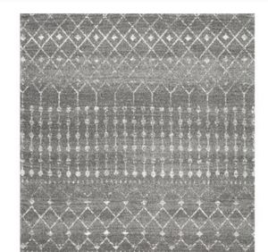 lot 29222 image: Dark Gray Moroccan Trellis Area Rug- 2X3