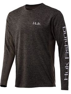 lot 29149 image: Huk Mens Coldfont Icon X Fallen Rock Heather Xx-large Long Sleeve Shirt