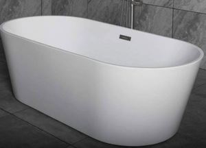 lot 28094 image: Woodbridge 59 Acrylic Freestanding Bathtub Contemporary Soaking Tub with Woodbridge Faucet