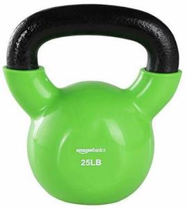 lot 29235 image: Amazonbasics Vinyl Kettlebell - 25 Pounds, Light Green