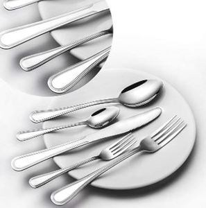 lot 29547 image: Silverware Set, Elegant Life 40-Piece Stainless Steel Silverware Flatware Cutlery Set Service for 8, Knife Fork Spoon Flatware Set, Modern Design & Smooth Edge