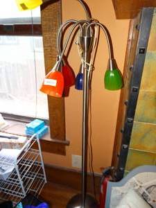 lot 19692 image: Floor Lamp with Multi-Colored Globes