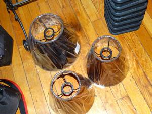 lot 19702 image: Lot of 3 Small Dark Translucent Lamp Shades