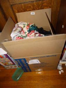 lot 19778 image: Large Box of Mixed Quality Fabrics