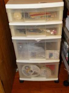 lot 19781 image: Wheeled Storage with Quality Craft Beads and Misc