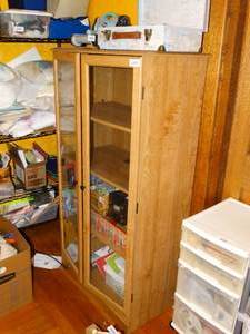 lot 19784 image: 54x27x15 Storage Cabinet with Glass
