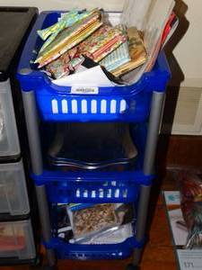 lot 19826 image: Small Blue Storage and Craft Contents
