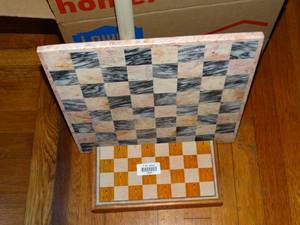 lot 19840 image: Portable Chess and Marble Like Board