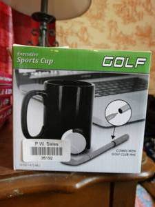 lot 35192 image: Golf Themed Coffee Cup - new in box