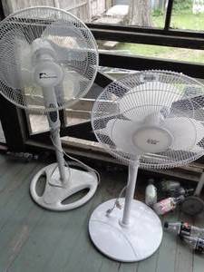 lot 35246 image: Lot of 2 Oscillating Pedestal Fans