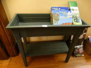 lot 19995 image: Planter Table with Shelf
