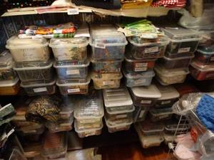 lot 35029 image: Fabric Lot for Quilting, Sewing or Art projects - All in Plastic Boxes - Categorized by Colors and Styles - HUGE LOT