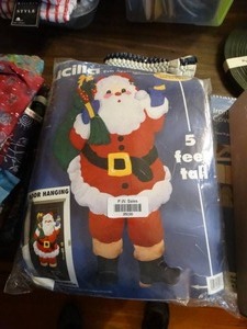 lot 35036 image: Santa Door Hanging and Small Rug