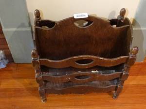 lot 35060 image: Vintage Wood Magazine Rack