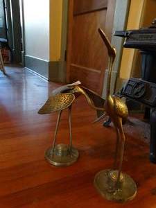 lot 35077 image: Pair of Metal Bird Decorations