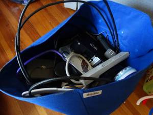 lot 35106 image: Blue Bag with Misc. Electrical Cords