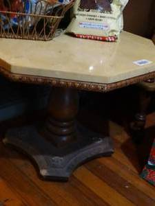 lot 35110 image: Octagon Stone Top Table