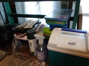 lot 35125 image: Lot of Cleaning Supplies, Cooler and Etc