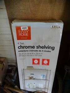 lot 35279 image: 4-Tier Chrome Shelving Unit