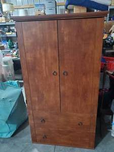 lot 1394 image: 2- Door, 2- Drawer wardrobe Cabinet