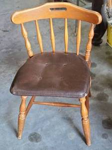 lot 1449 image: Wood chair with seat pad